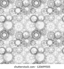Machine Gear Wheel Cogwheel seamless pattern, EPS10 Vector background