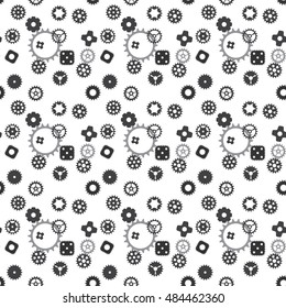 Machine Gear Wheel Cogwheel seamless pattern. Vector illustration. EPS10