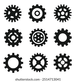 Máquina de engranajes. Clipart de Ruedas Cogs. Cogs Gear icono Vector 