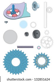 Machine gear wheels cogwheels vector image