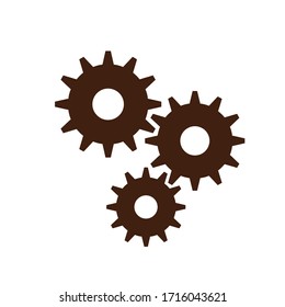machine gears flat vector design. good for engineering logo, technical industry