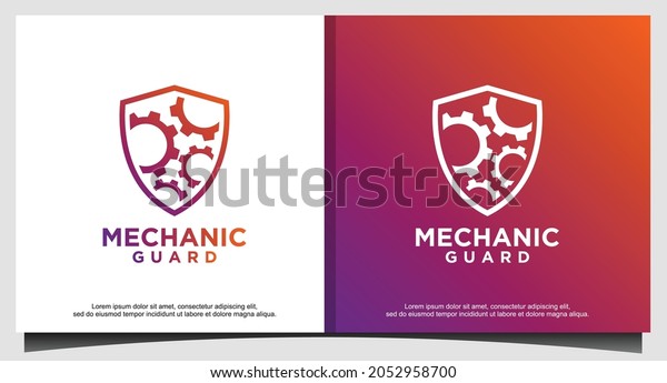 Machine Gears and Shield\
Logo design