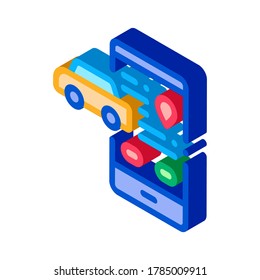 machine geolocation icon vector. isometric machine geolocation sign. color isolated symbol illustration