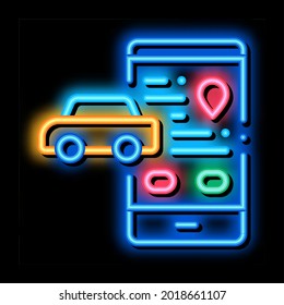 geolocalización de máquina, vector de señal de luz de neón. Signo de geolocalización de la máquina de iconos brillante. ilustración de símbolo transparente