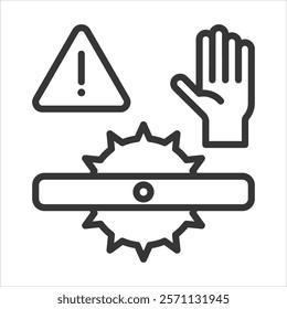 Machine Guarding Icon Vector Illustration Outline