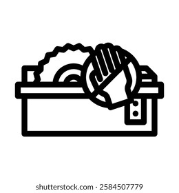 machine guarding injury prevention line icon vector. machine guarding injury prevention sign. isolated contour symbol black illustration