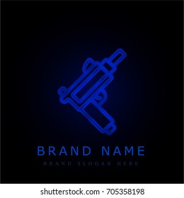 Machine gun blue chromium metallic logo