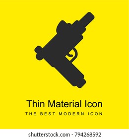 Machine gun bright yellow material minimal icon or logo design