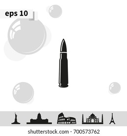 Machine gun bullet icon.