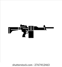 machine gun glyph icon. machine gun solid illustration.