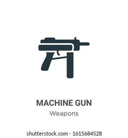 Machine gun glyph icon vector on white background. Flat vector machine gun icon symbol sign from modern weapons collection for mobile concept and web apps design.