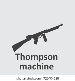 Machine Gun grey icon on the grey background.