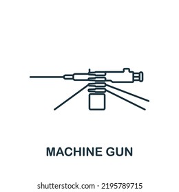 Maschinengewehr-Symbol Line simple line Weapon Symbol für Vorlagen, Webdesign und Infografiken