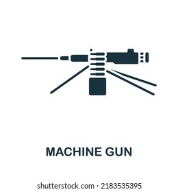 Icono de arma automática. Línea simple monocroma Icono de arma para plantillas, diseño web e infografías
