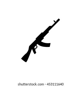 Machine gun icon. Silhouette vector illustration