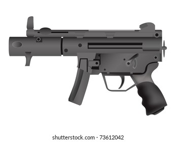 machine gun isolated - realistic illustration