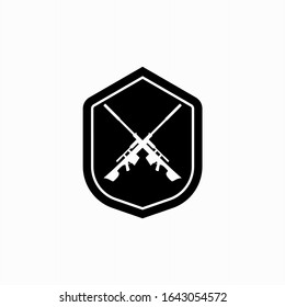 Machine Gun Logo Design Vector Stock Vector (Royalty Free) 1643054572 ...