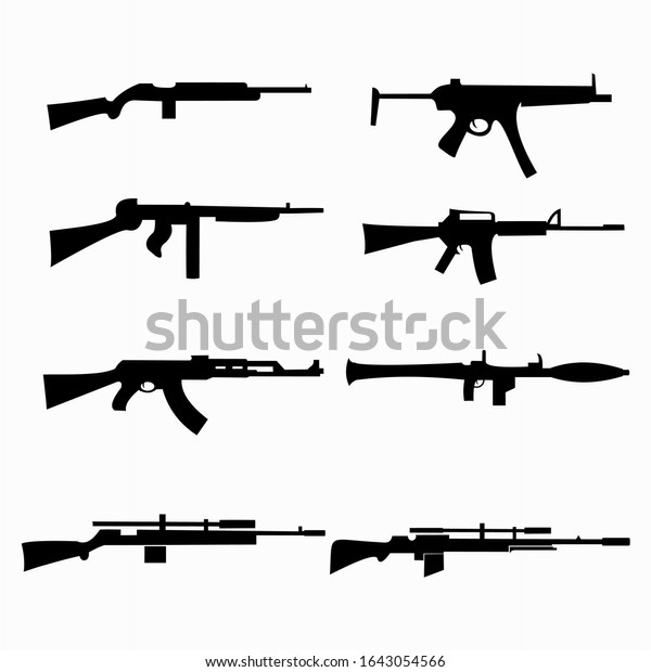 Machine Gun Logo Design Vector Stock Vector (Royalty Free) 1643054566 ...