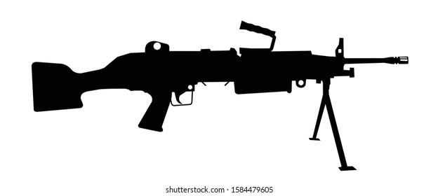 Machine Gun Silhouette Army Rifle Vector Stock Vector (Royalty Free ...