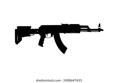 Maschinengewehr-Silhouette, hoher Vektorgrafik
