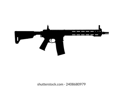machine gun silhouette high vector
