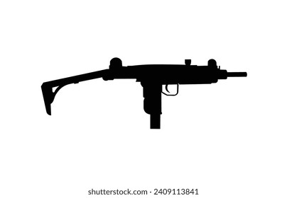 Maschinengewehr-Silhouette, hoher Vektorgrafik