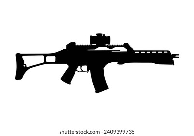 machine gun silhouette high vector