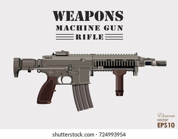 Machine gun Vector illustration.