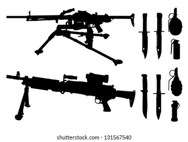 Machine Guns, Knives, Grenades