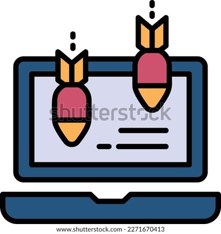 Machine Hacking Attempt stock illustration, Distributed DoS attack vector color icon design, Cloud computing and Web hosting services Symbol, Application layer attacks Concept,