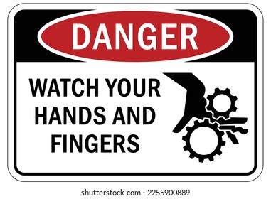 machine hazard sign and labels