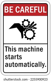 signo de peligro de máquina y etiquetas