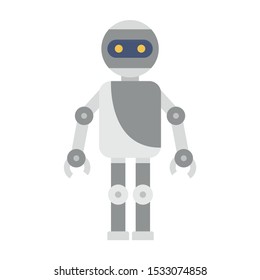 Machine humanoid icon. Flat illustration of machine humanoid vector icon for web design