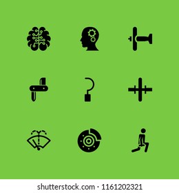 machine icon. 9 machine set with washer, agriculture, aircraft and artificial intelligence vector icons for web and mobile app