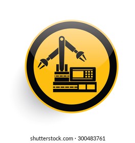 Machine icon design on white background,clean vector