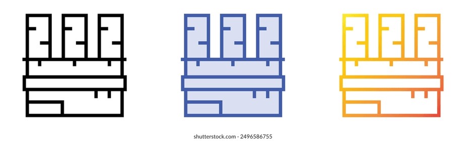 machine icon. Linear, Blue Fill and Gradient Style Design Isolated On White Background