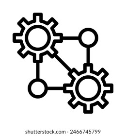 Icono de la máquina o ilustración del logotipo contorno estilo negro
