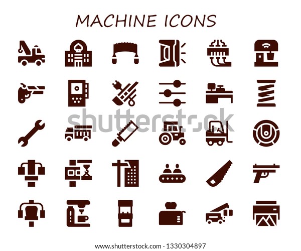 Machine Icon Set 30 Filled Machine Stock Vector (Royalty Free ...