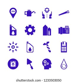 machine icon. machine vector icons set saw, pos terminal, hydraulic energy and washer