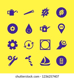 machine icon. machine vector icons set ship, hydraulic energy, atm location and screw