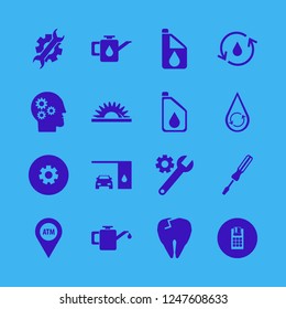 machine icon. machine vector icons set gear, changing car oil, hydraulic energy and wrench gear