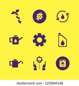 machine icon. machine vector icons set gear, car oil, hydraulic energy and washer