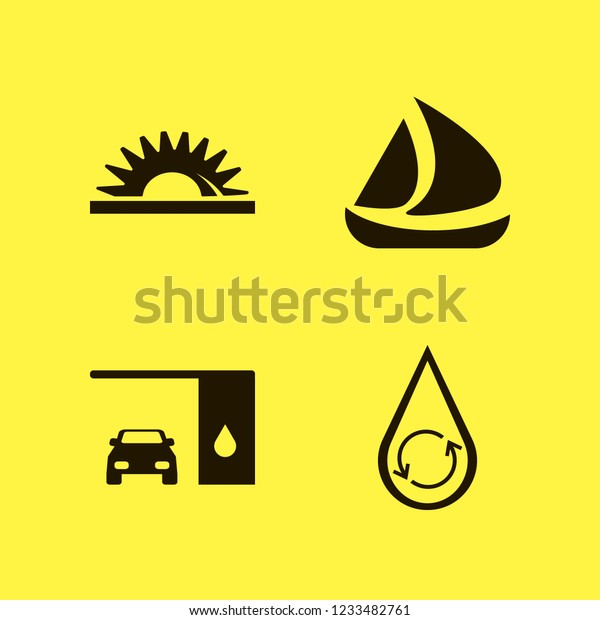 machine icon. machine vector icons set\
changing car oil, hydraulic energy, ship and\
saw