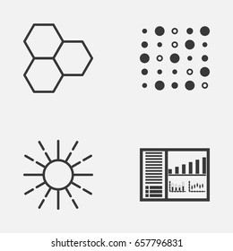Machine Icons Set. Collection Of Information Components, Variable Architecture, Controlling Board And Other Elements. Also Includes Symbols Such As Control, Data, Structure.