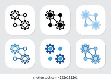 Machine icons with various design styles