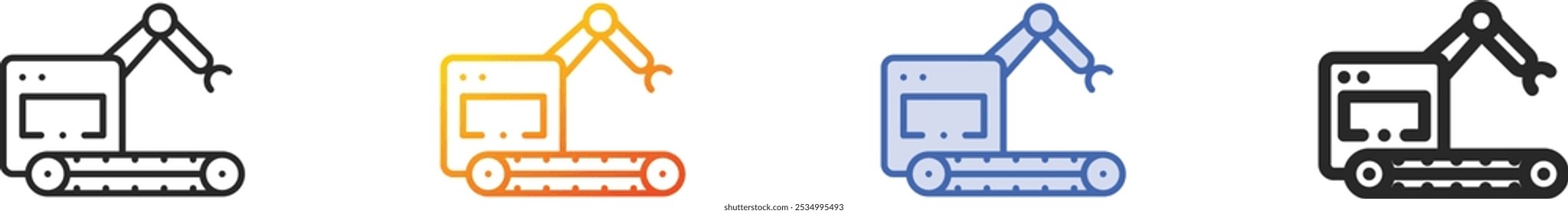 machine icon.Thin Linear, Gradient, Blue Stroke and bold Style Design Isolated On White Background