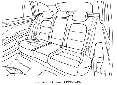 Machine inside. Interior of the vehicle.