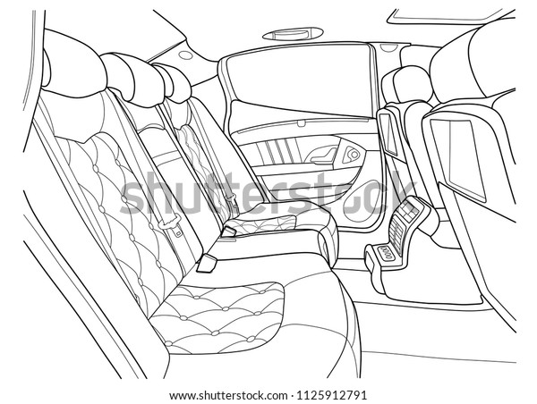 中の機械 車内のバックシート 線のベクターイラスト のベクター画像素材 ロイヤリティフリー