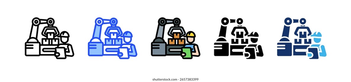 Coleção De Ícones De Inspeção De Máquina Com Vários Estilos