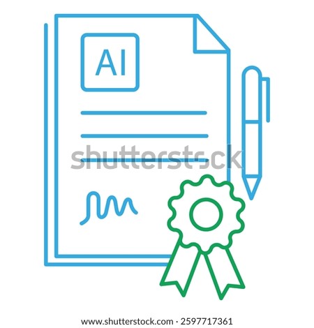 Machine Learning and AI Certification Badge Vector icon Design